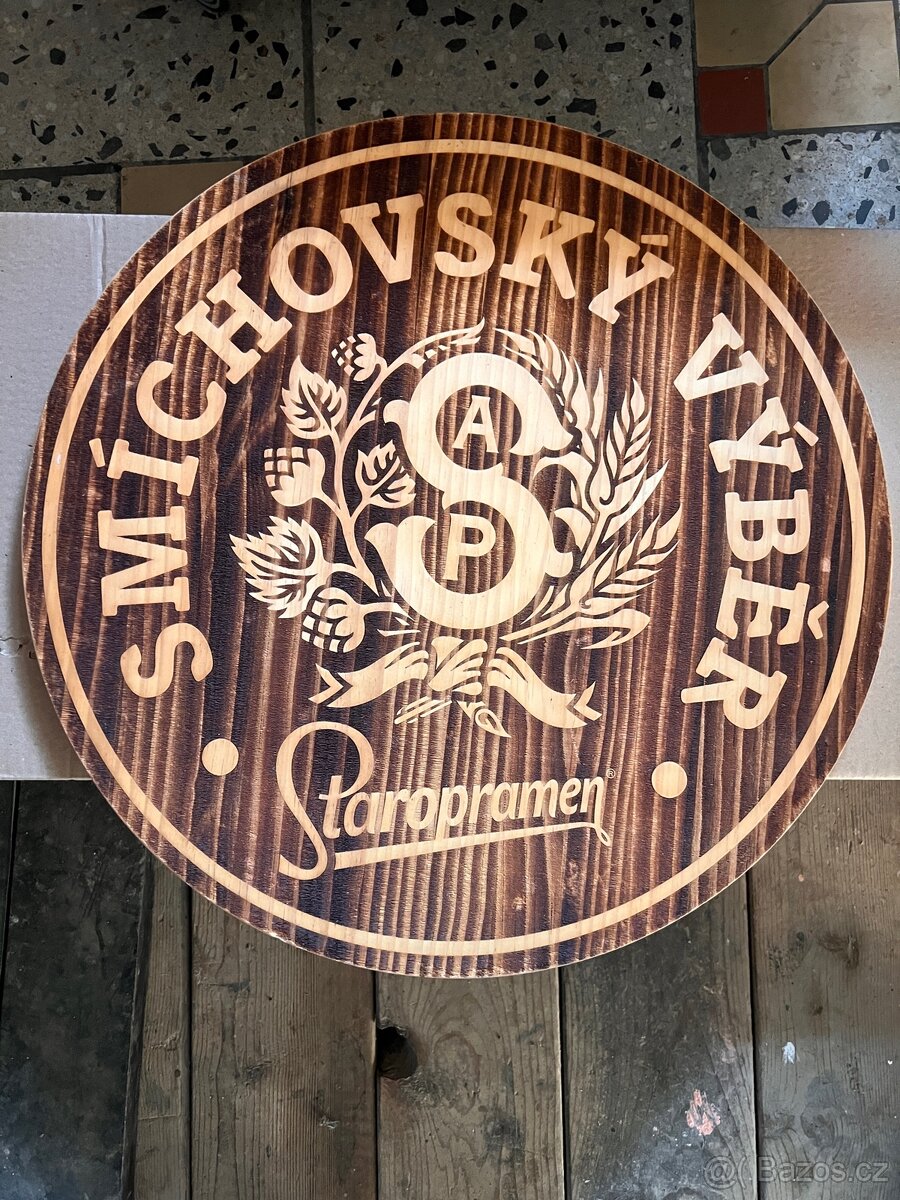 Staropramen - NOVÁ dřevěná cedule na zeď - 2