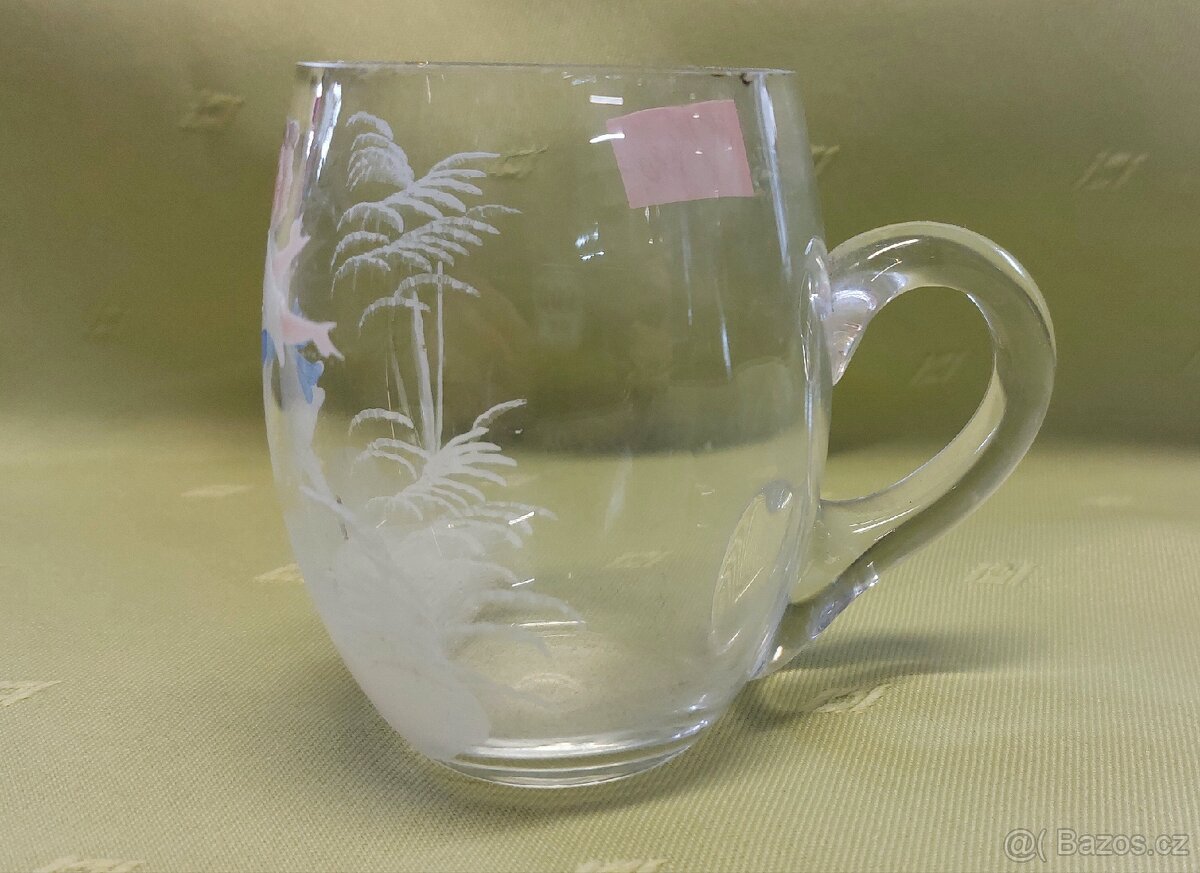 Orlické sklo sklenička s uchem - 2