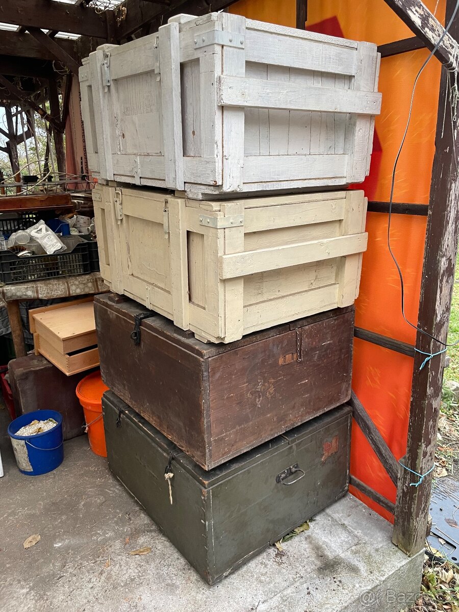 Dřevěná bedna, truhla, vojenská - 2
