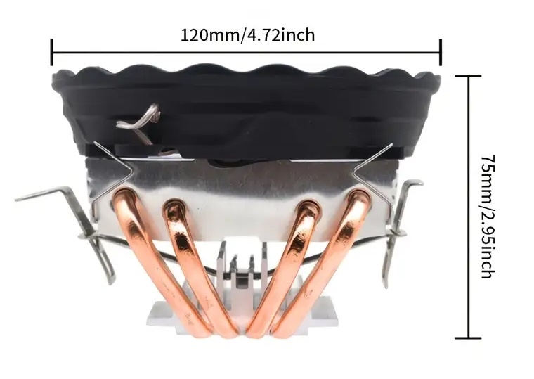 CPU Chladič s Měděnými Heatpipes a LED Osvětlením AMD/Intel - 2