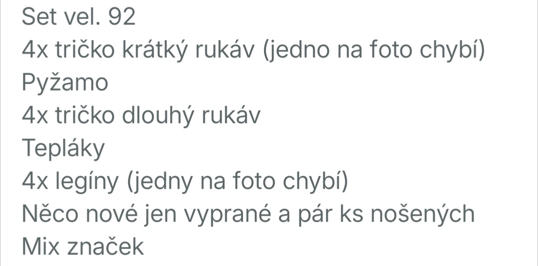 Dívčí set vel. 92 trička , legíny .. - 2