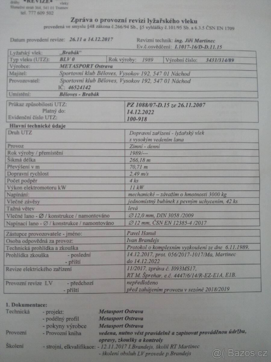 Lyžařský vlek BLV 0 - 2