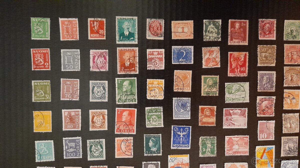 Poštovní známky Fin, Dán, Nor, Hol, Švý, Švéd 70ks - 2