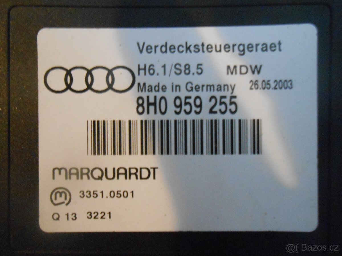 prodam modul ovladani strechy na audi A4 cabriolet , 2003- , - 2