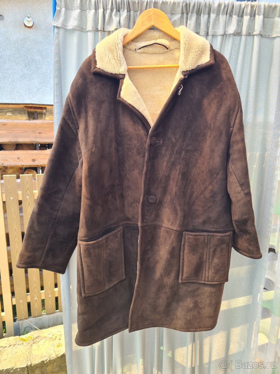 Semišový kožich (pravá kůže) s pravým beránkem uvnitř - 2