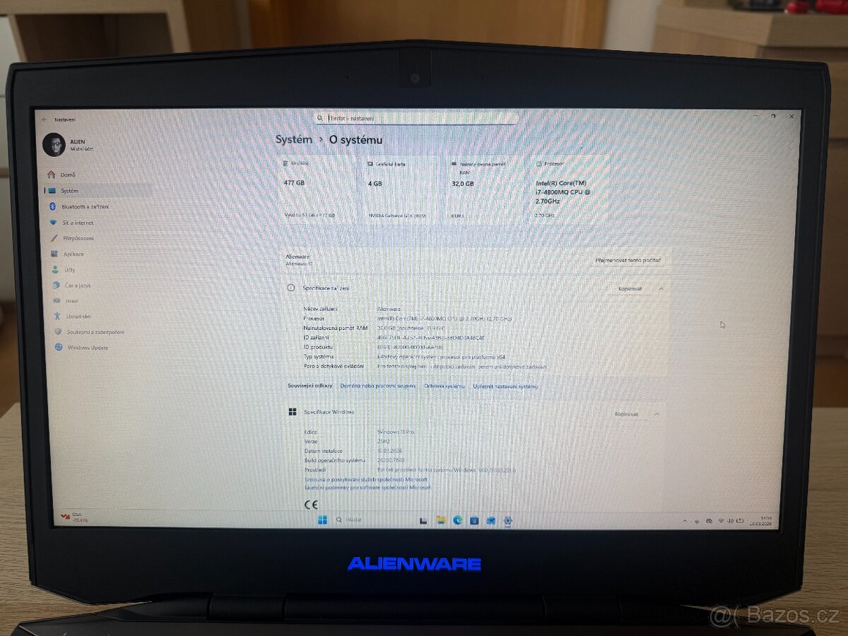 Alienware 17 R1 i7 GTX 780M 32GB RAM SSD herní notebook - 2