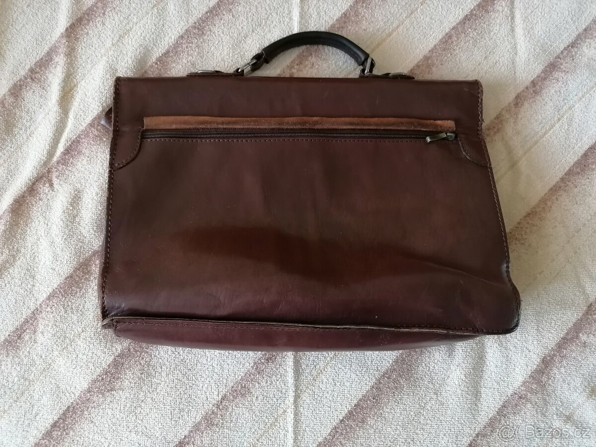 Hnědá kožená aktovka - 2