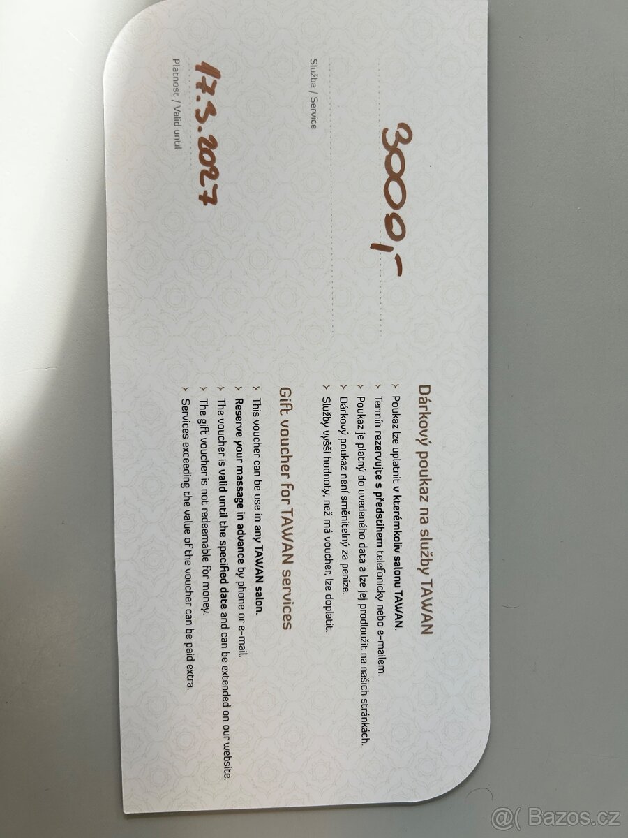 Poukaz na masáže TAWAN - 2