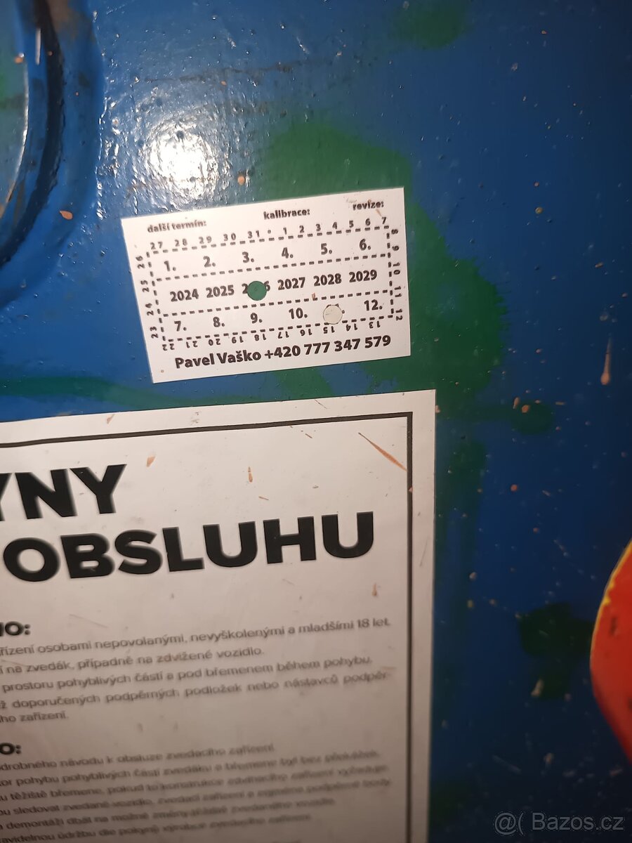 Zvedák MOTEX 2t PLATNÁ REVIZE - 2