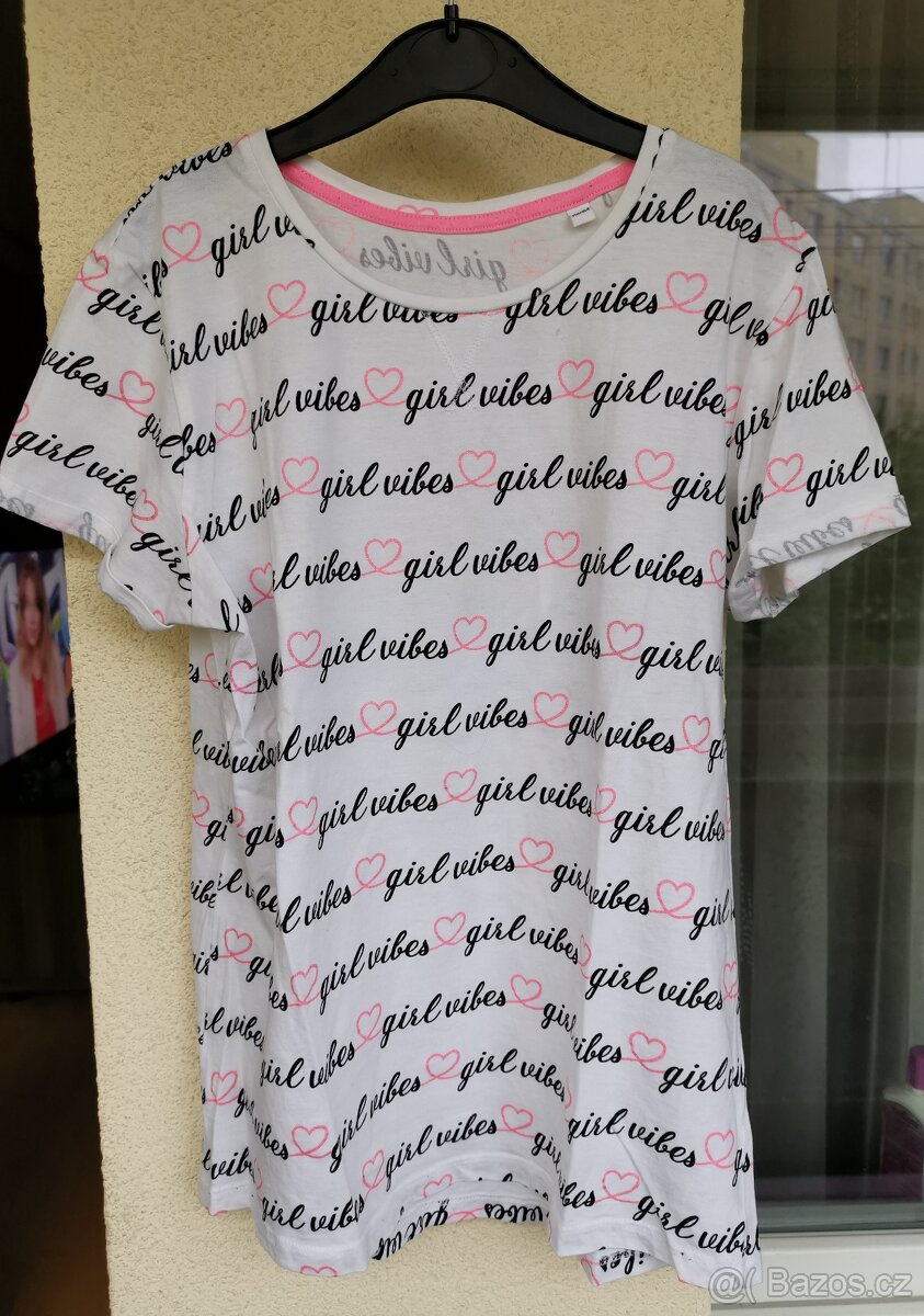 sada bavlněných triček 7 ks vel. 158/164 + dárek tílko - 2