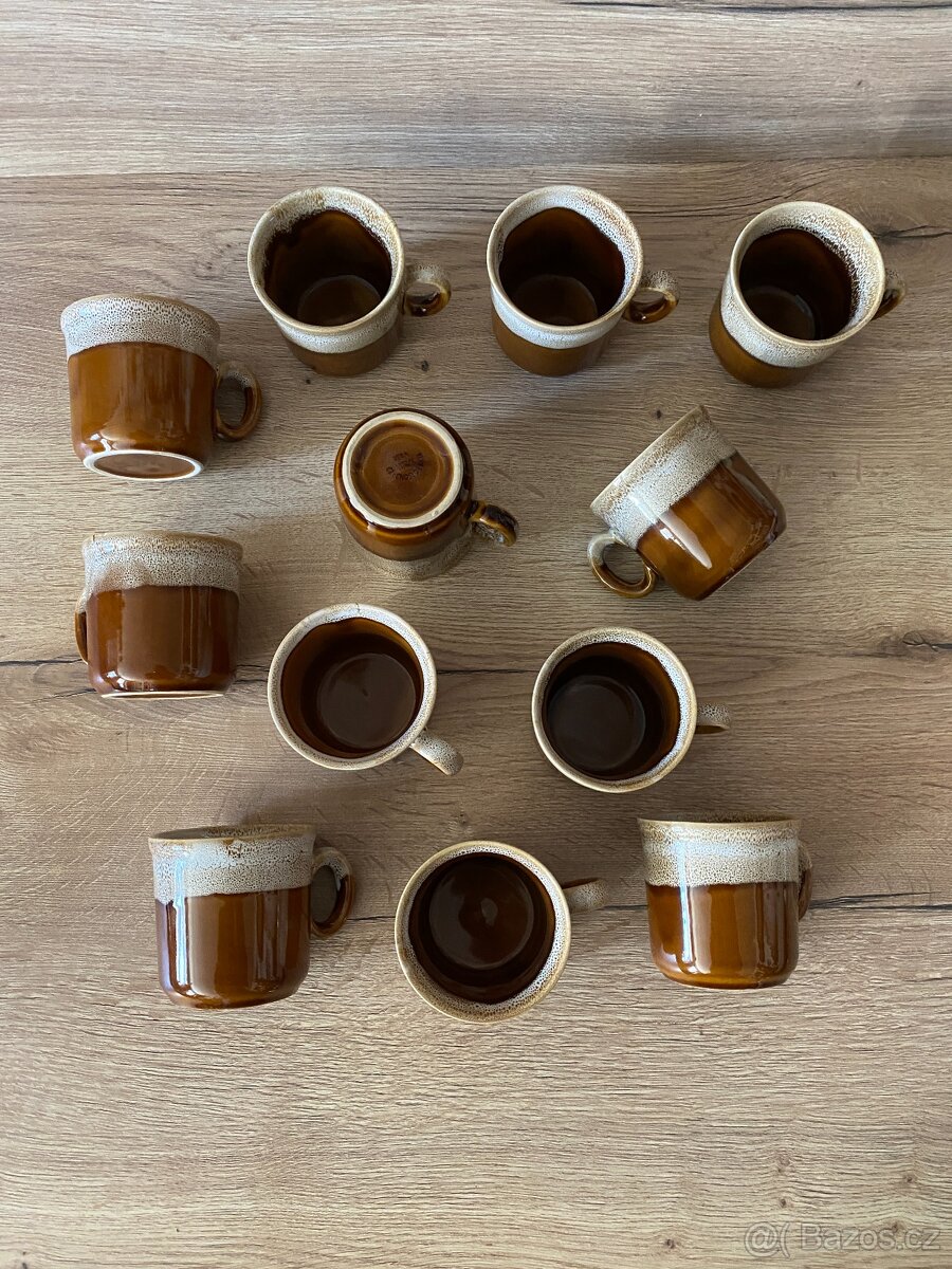 hren keramický hrnek hrneček sada hnědé hrnky - 2