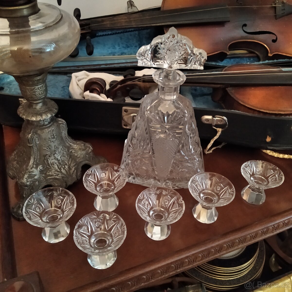 Retro kristalove sklo brus lisovane misy t vazy atd. - 2