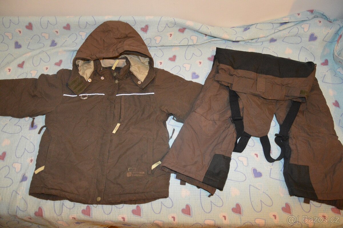128 134 zimní bunda oteplené kalhoty oteplováky - 2