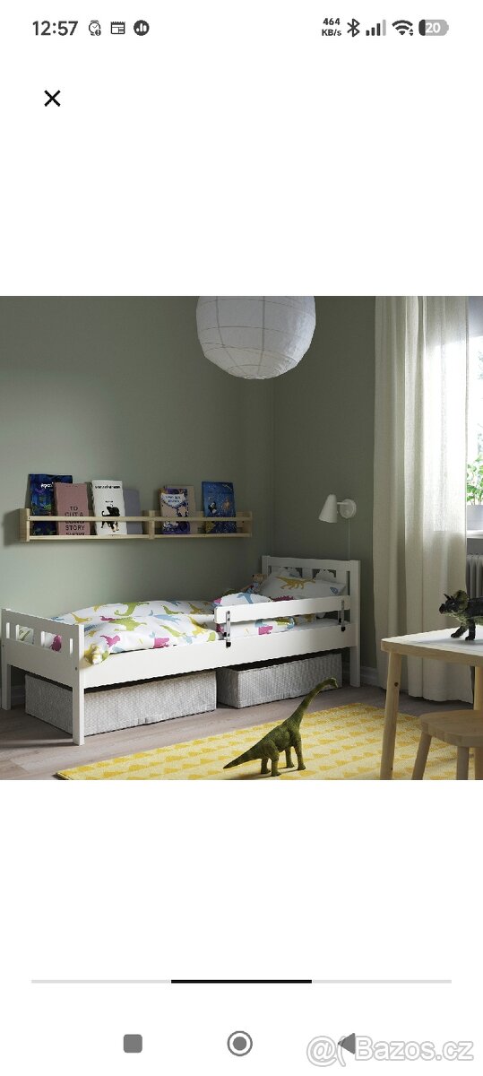 Dětská postel IKEA KRITTER (70×160) – bílá, hezký stav - 2