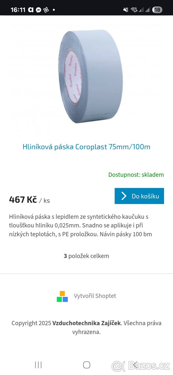 Hliníková paska COROPLAST - 2