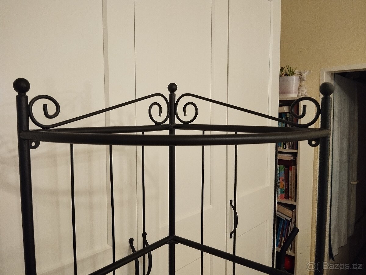 Prodám černý kovový rohový regál IKEA - 2