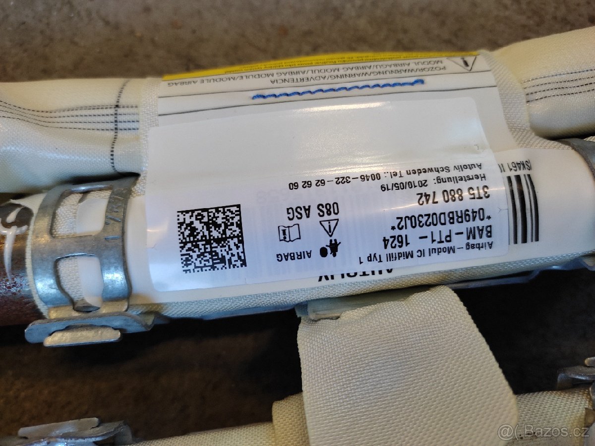 Škoda Superb 2 kombi airbag stropní - 2