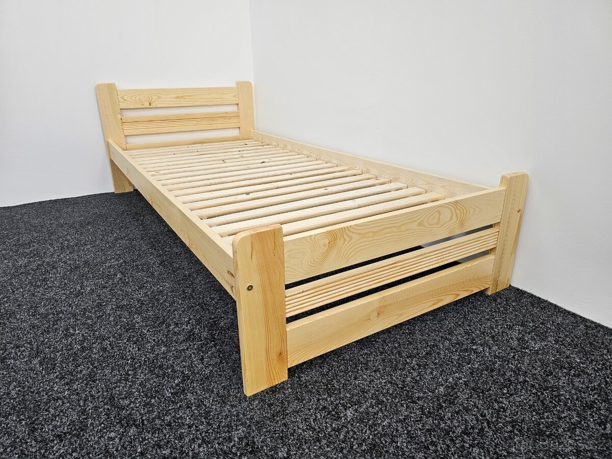 Prodám Nové postele zvýšené s roštem 80 či 90x200cm. - 2