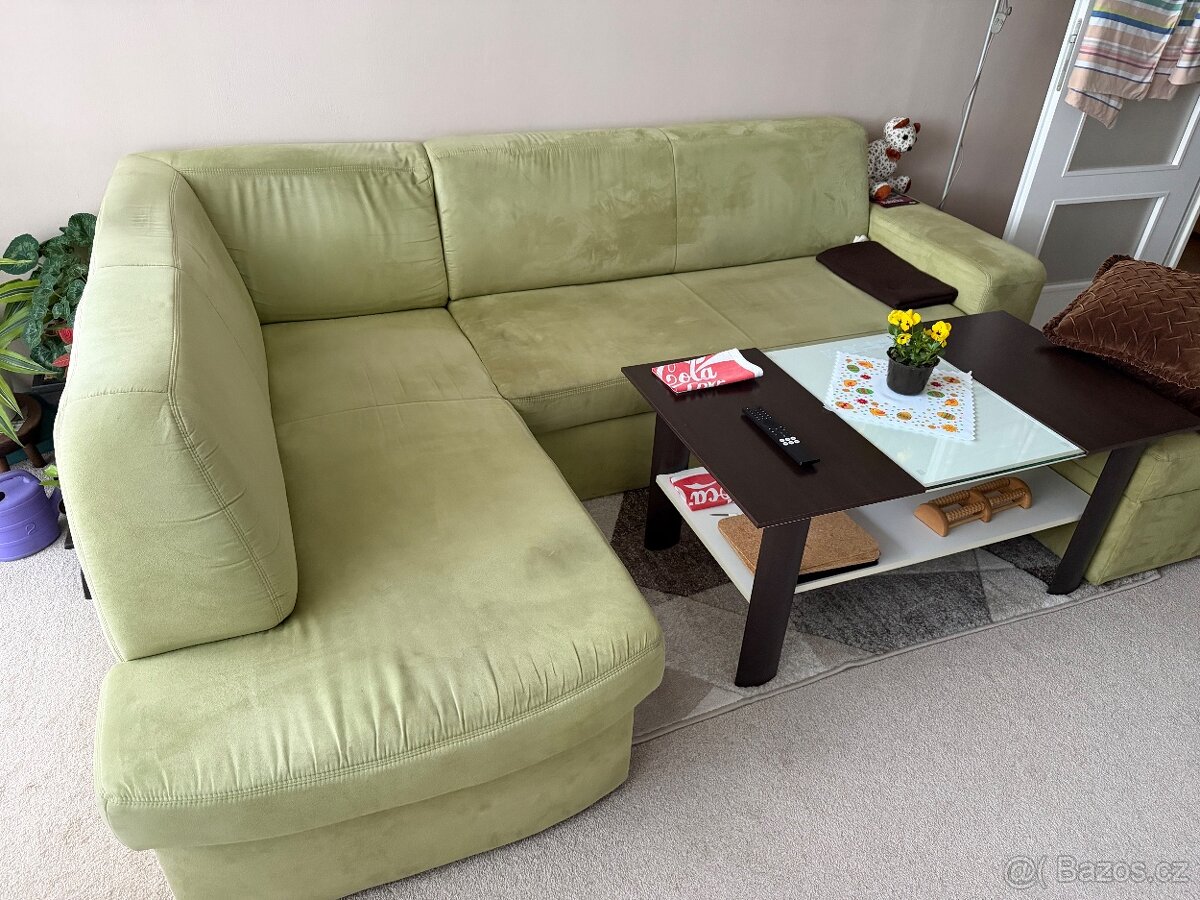 Rohová sedačka plus taburet - 2