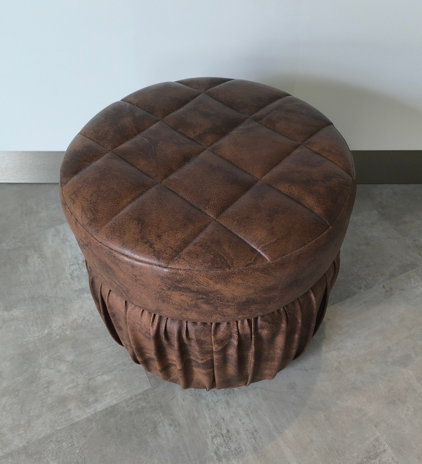 Kožený taburet, jako nový - 2