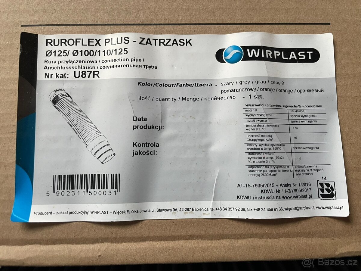 Připojovací hadice RUROFLEX PLUS 125mm - 2