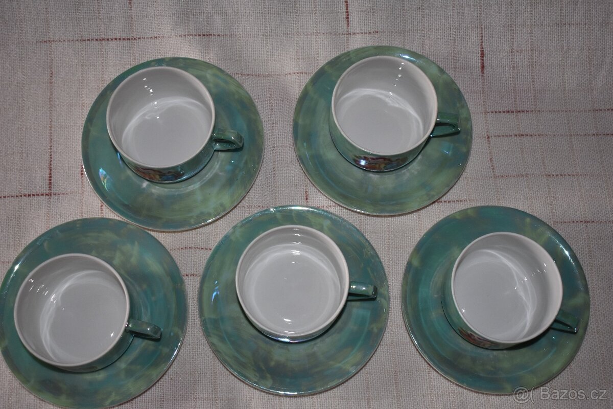 Porcelánové šálky zelené - 2