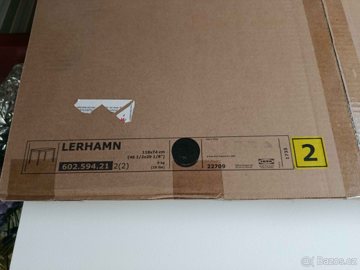 IKEA jídelní stůl LERHAMN černohnědá 118x74 - 2