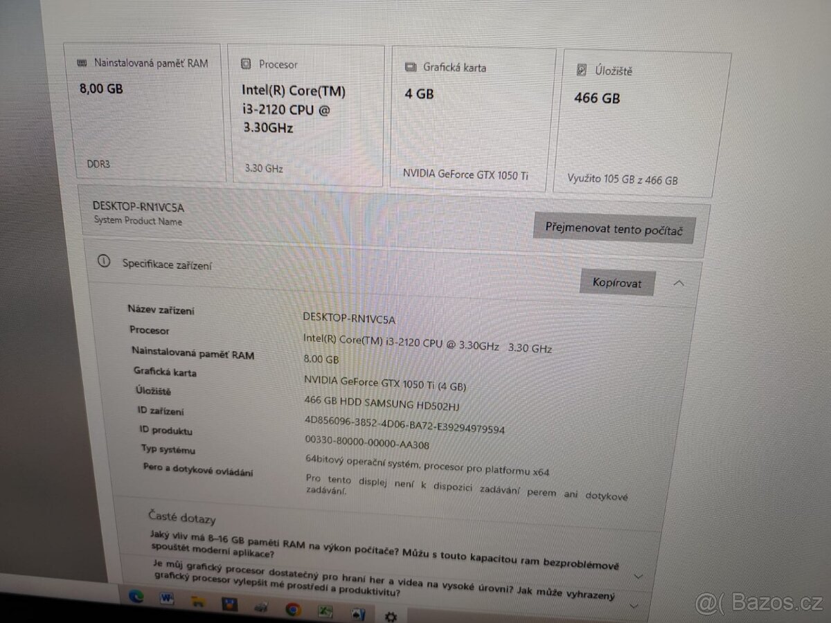 CPU i3-2120 3,30GHz - 2