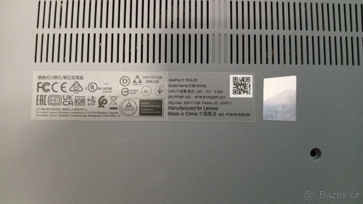 Lenovo IdeaPad 3 15IGL05 Palmrest - 2