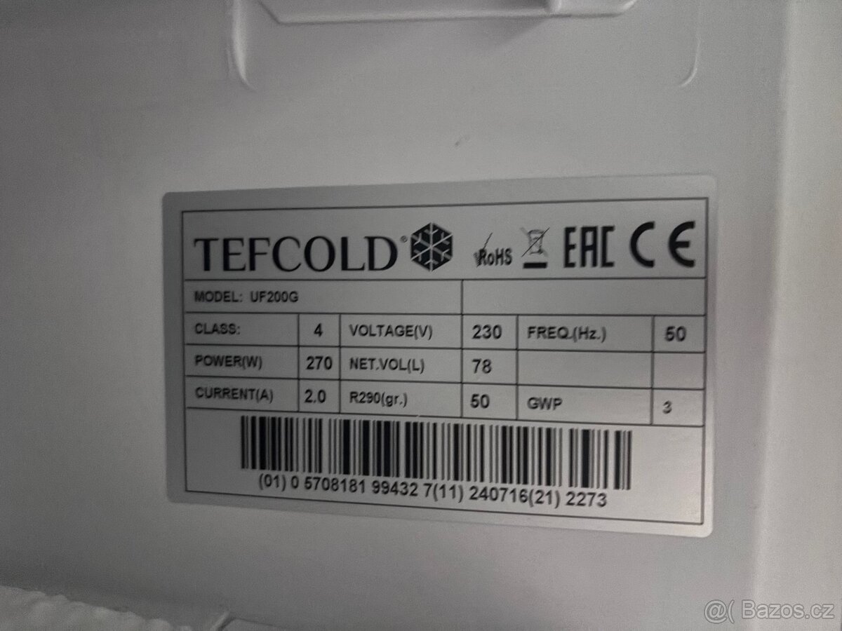 Podpultovy mrazák Tefcold UF200G - 2
