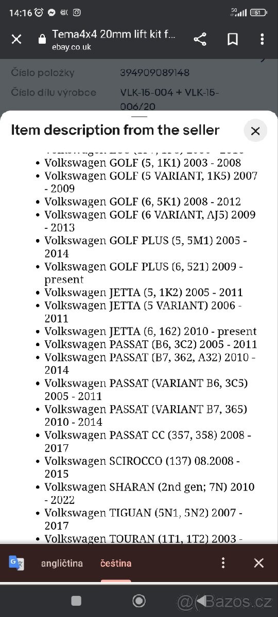 Zvyšující sada vw Sharan 7n, Octavia 2... Atd - 2