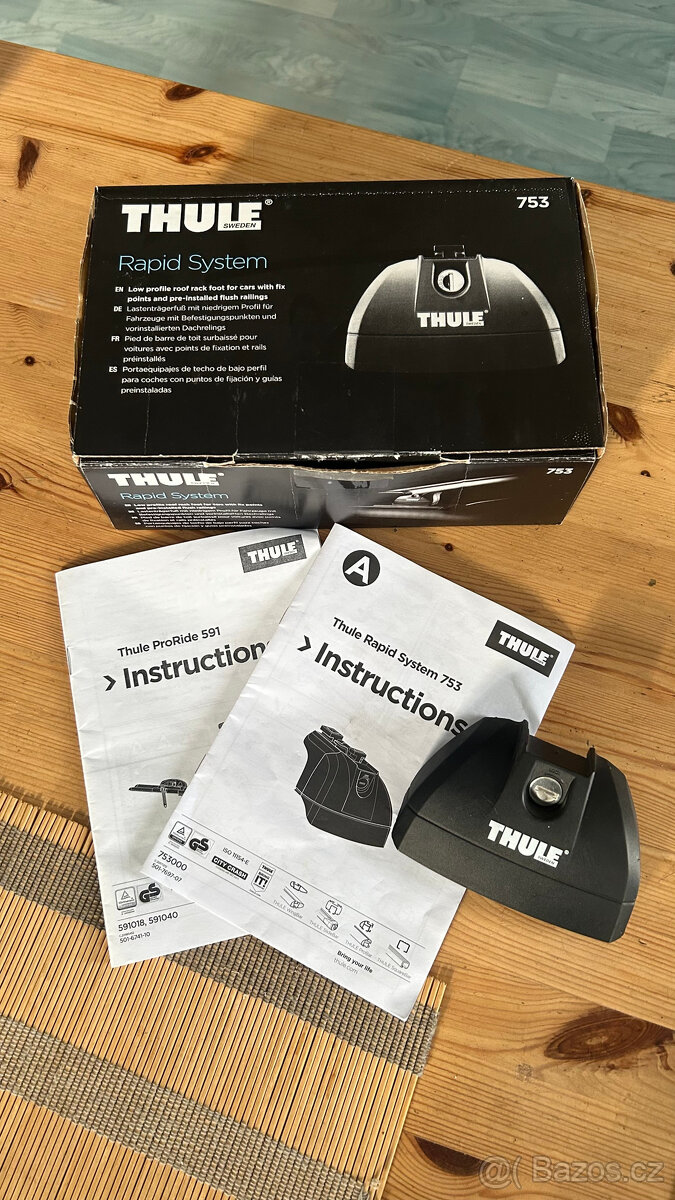 2 příčníky Thule s patkami Thule Rapid Systém 753 - 2