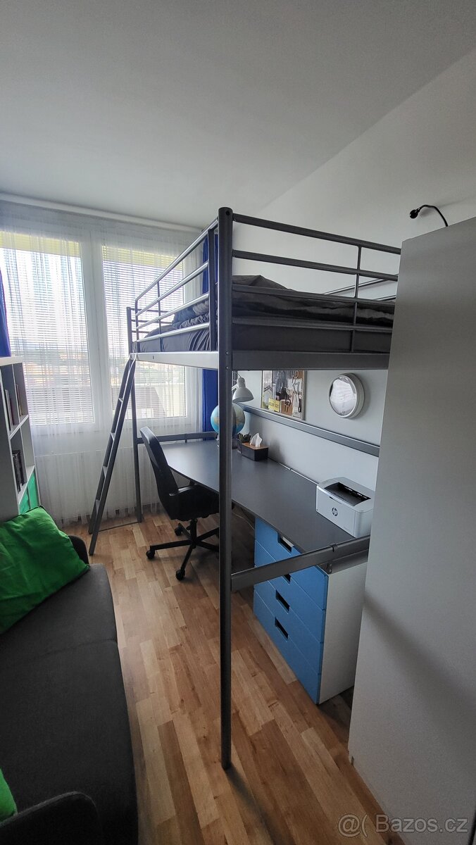 IKEA Kovová patrová postel se stolem - 2