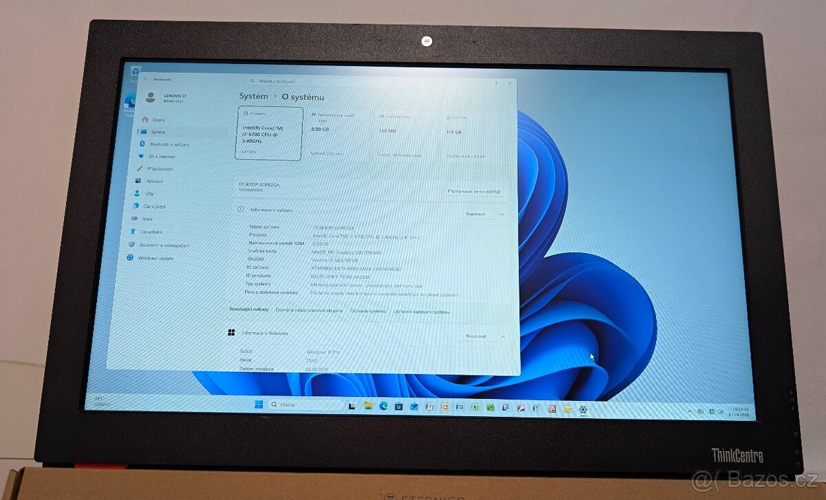 INTEL i7,Lenovo ThinkCentre M800z All In One PC,záruka - 2