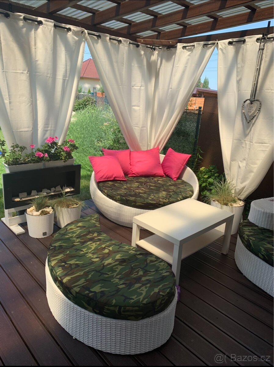 Designový ratanový set s polstry a polštáři – ihned k odběru - 2