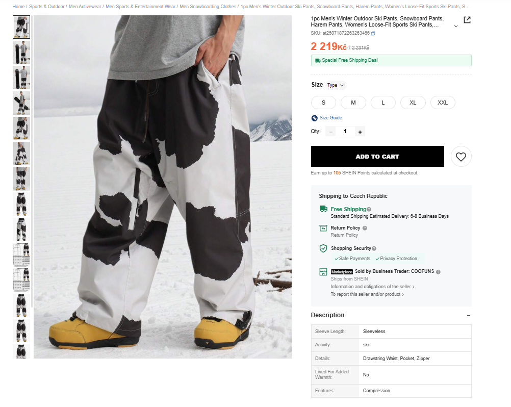 Snowboardove kalhoty velikost L - 2