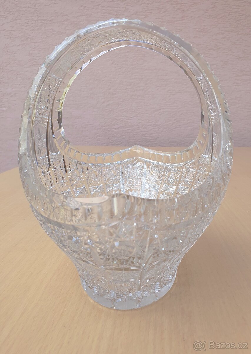 Křišťálový košík broušený - 2