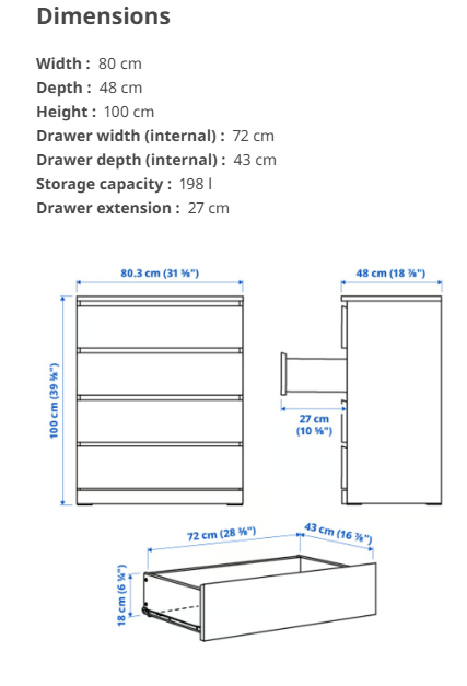 IKEA MALM Chest of drawers - 2