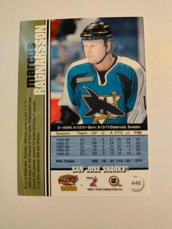 2000-01 Pacific # 446 Marcus Ragnarsson SF - 2