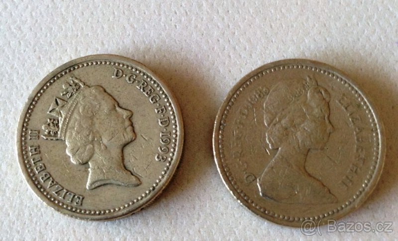 Mince UK 1 Pound 2 kusy - 2