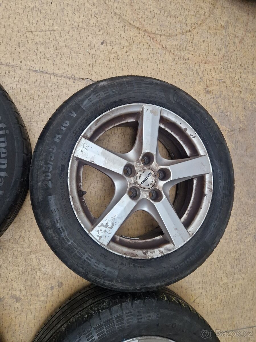Alu kola 6.5Jx16 ET 45, 5x112, pneu 205/55 R16 91V Continent - 2