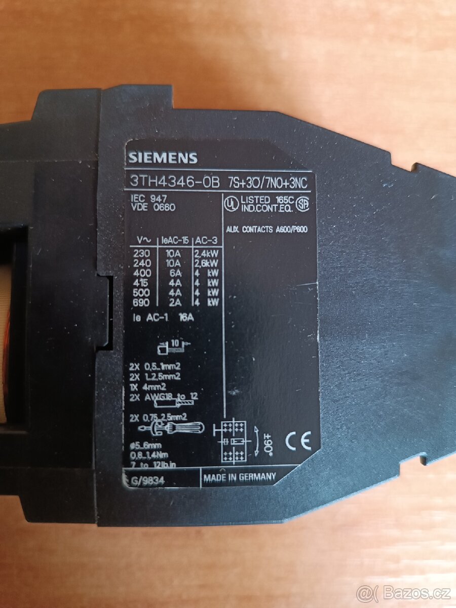Siemens stykačové relé 3TH43 46-0BB4 - 2