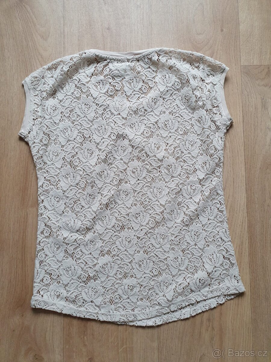 Společenská halenka krajková / triko vel.S. - 2