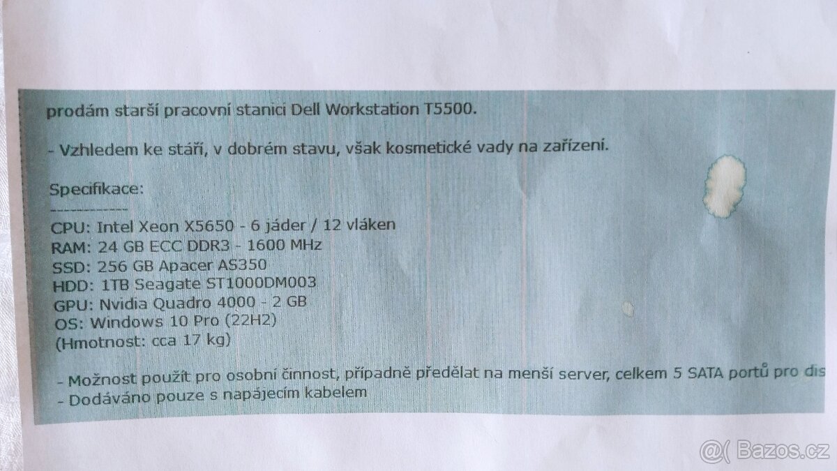 PC sestava Dell workstation Xeon, monitor - 2