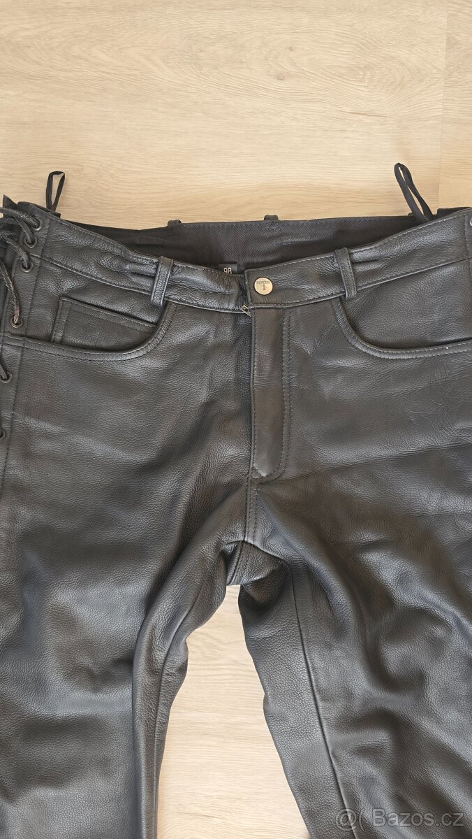 Kožené šněrovací kalhoty Chopper sti - 2