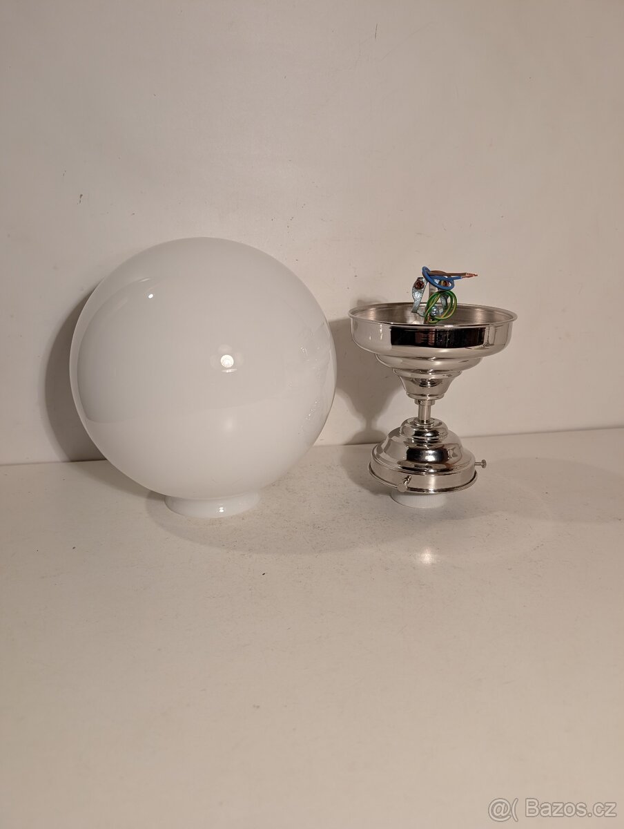 1x stropnice, nikl mosaz, lustr, velká opálová koule, až 4ks - 2