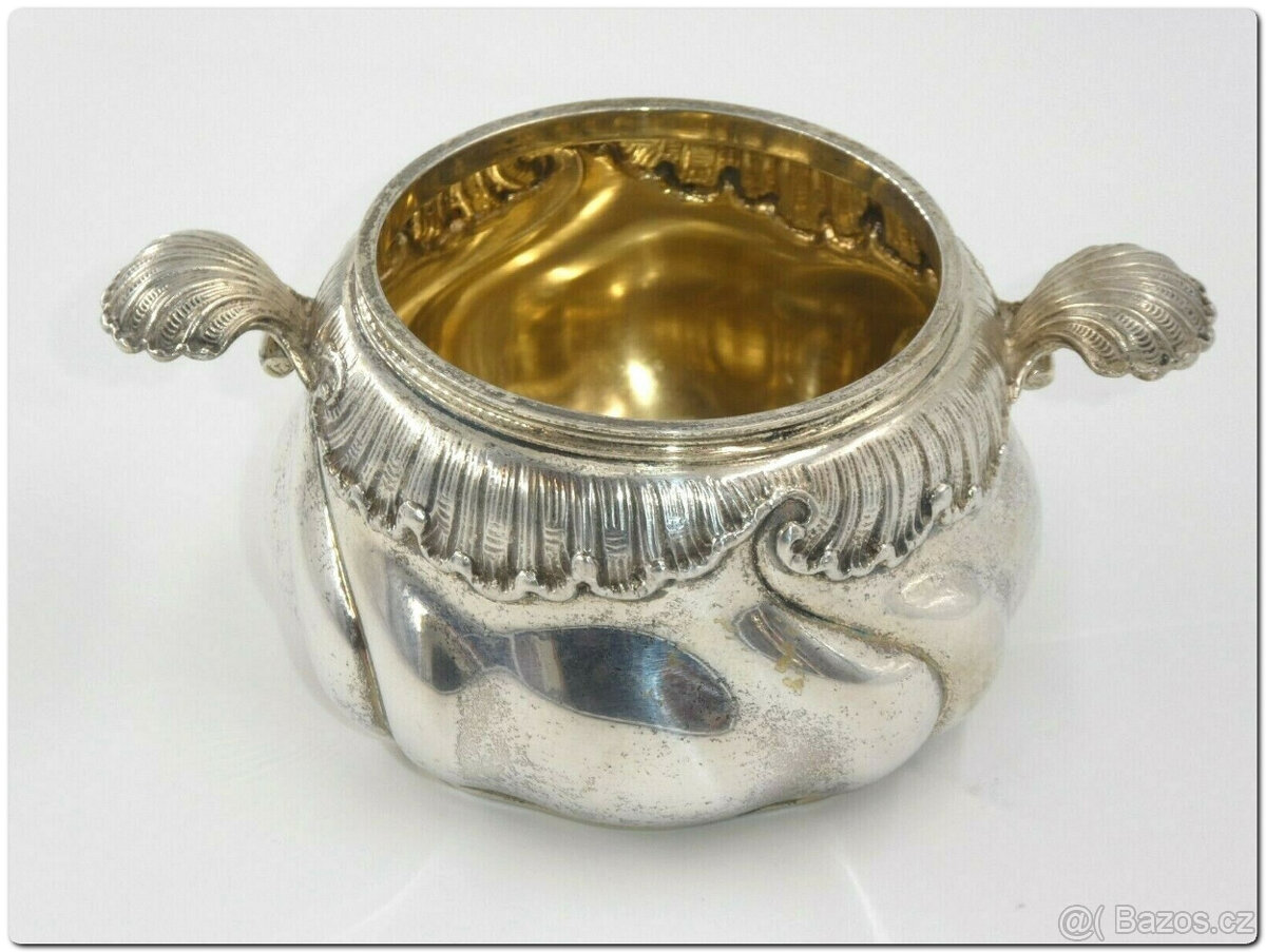 Nádherný kávový a čajový servis, stříbro 800, půlměsíc a kor - 2