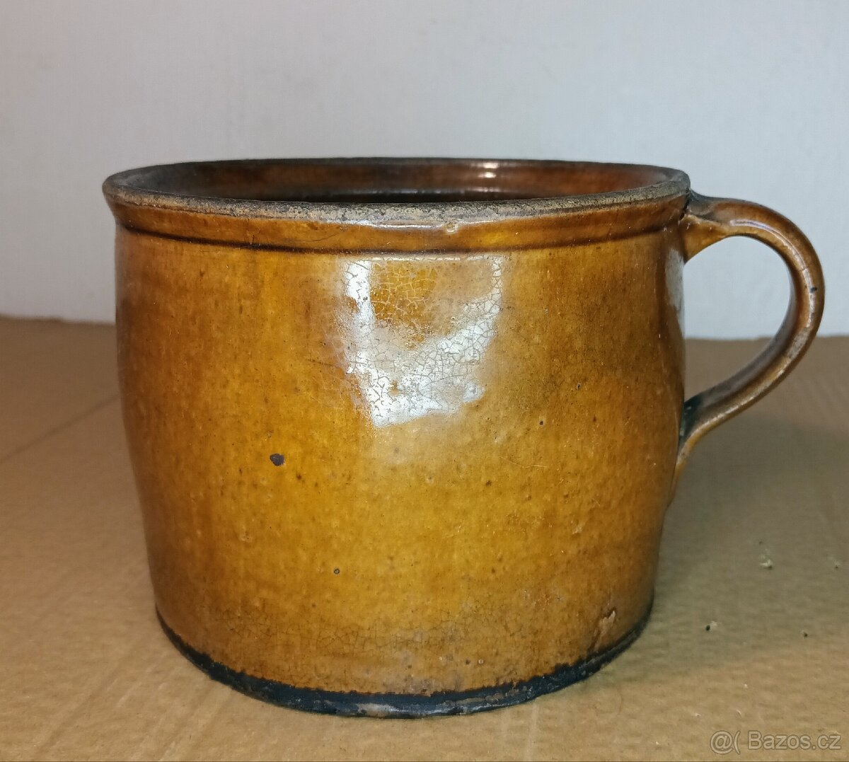 Starý krásný kameninový krajáč TOP stav - 2