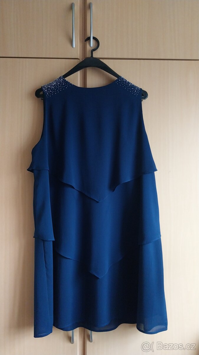 Modré šaty na tanec ,ples L - 2