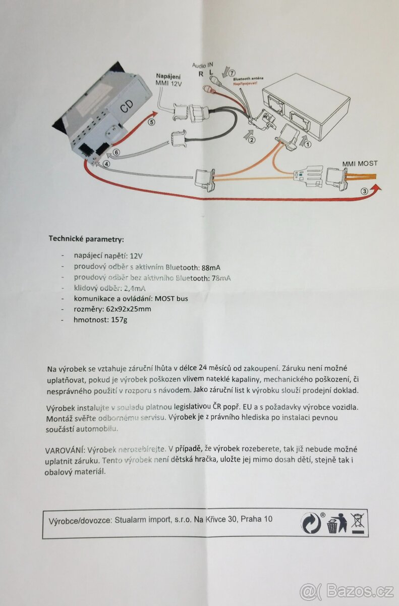 Bluetooth A2DP modul pro audi s mmi 2g - 2